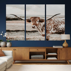 Texas Longhorn Canvas Wall Art Print – Majestic Western