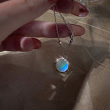 Moonstone Firefly Pendant Necklace Sterling Silver Handmade Gemstone Necklace