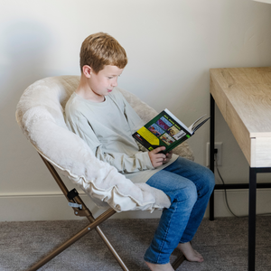 Saucer Chair Kids Chair with Faux Fur Cover