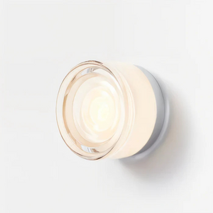 Modern Glass Round LED Wall Sconce 1-Light Aluminium Indoor Wall Lamp