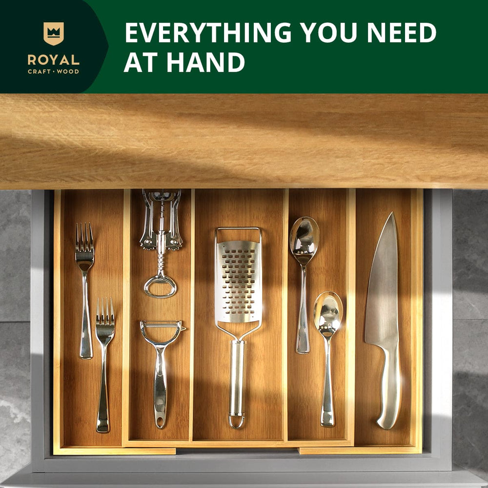 Utensil Drawer Organizer, Natural (5 Slots)