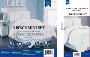 Faith, Hope, Love Home Decor Full/Queen Size Reversible Down Alternative Embossed Stripe Comforter (86" X 86") - White