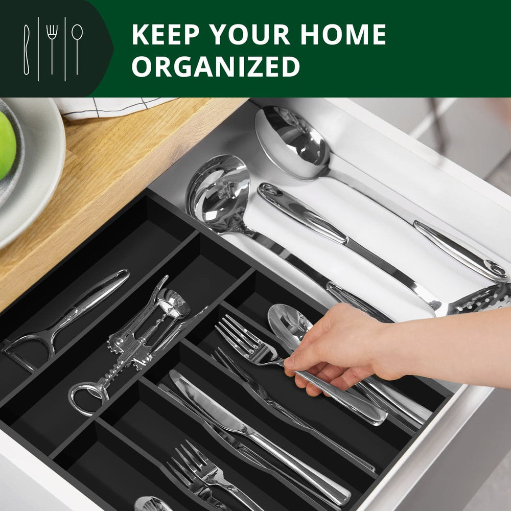 Basic Silverware Drawer Organizer, Black