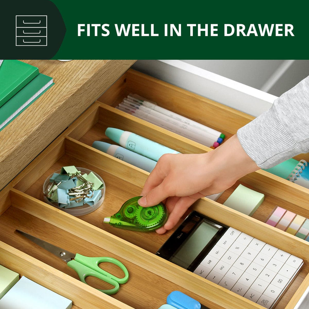 Utensil Drawer Organizer, Natural (5 Slots)