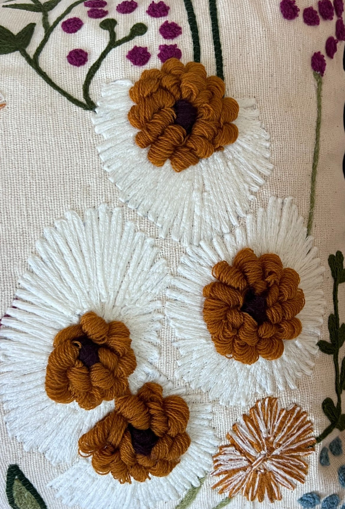 16" x 24" Oversized Floral Embroidered Throw Pillow Cover Sham