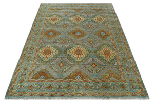 9x12 Hand Knotted Gray, Silver and Beige Oriental Traditional Wool Area Rug, Living Room and Bedroom Rug