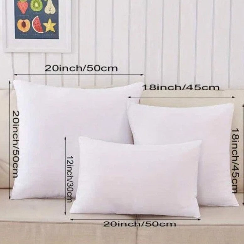 3-Piece Coordinated Pillow Cover & Insert Bundle – Combo New 3 size mixed  Pillow Covers With Inserts 1 of 12"x20", 1 of 18"x18", 1 of 20"x20" or 2...