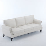 83 Inch Faux Leather Rolled Arm Sofa with Nailhead Trim