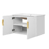 Modern Rectangular Bathroom Vanity With Sink and Soft-Close Storage - Black or White