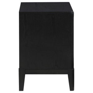 Mason - 2 Drawer Nightstand With Fluted Design - Black