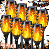 8-Pack Solar Flame Torch Lights – Flickering Outdoor Garden Lights for Patio & Lawn