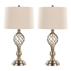 Linx Twist 29" Contemporary Metal Table Lamp Set of 2