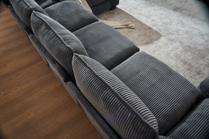 Modern U Shaped 6-Seat Sectional Sofa Couch with Ottoman