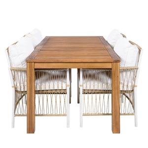 TOPMAX Patio 5pcs Wooden Dining Table Set