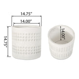 Antique white round planter