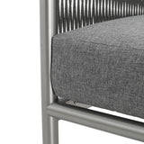 Hargrove Club Chair Stylish Aluminum Frame Braided Rope Sofa Silver Grey