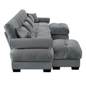 Super Comfort Oversized Modular Sectional Sofa With Movable Ottoman