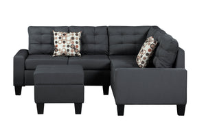 6-Piece Upholstered Sectional Sofa Grey