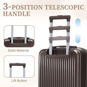 14' & 20' ABS Spinner Wheel Luggage Set with Cosmetic Case
