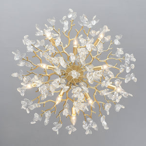 8-Light Crystal Gold Chandelier for Dining Room and Kitchen Island