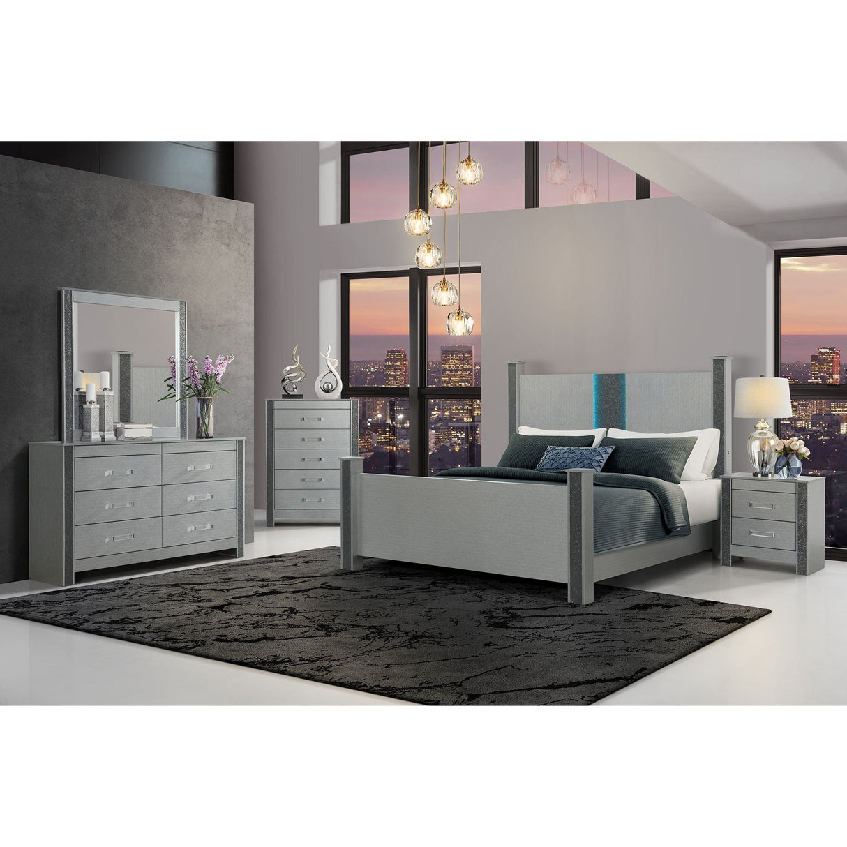 Lorenzo - Bed With Speakers And Glittered Detailing