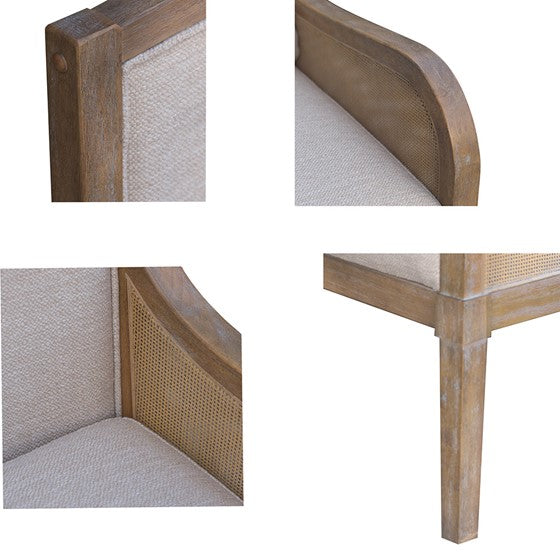 Upholstered Accent Chair with Removable Back Cushion and Curved Arms