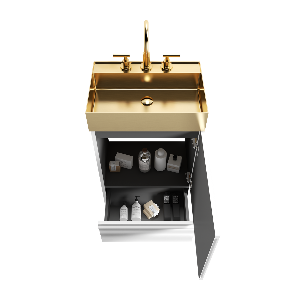Gada 20" Striped Velvet Bathroom Vanity