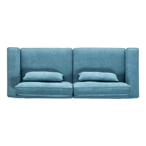 Modern Fabric Sofa With Cushions, Sleek Arm Design