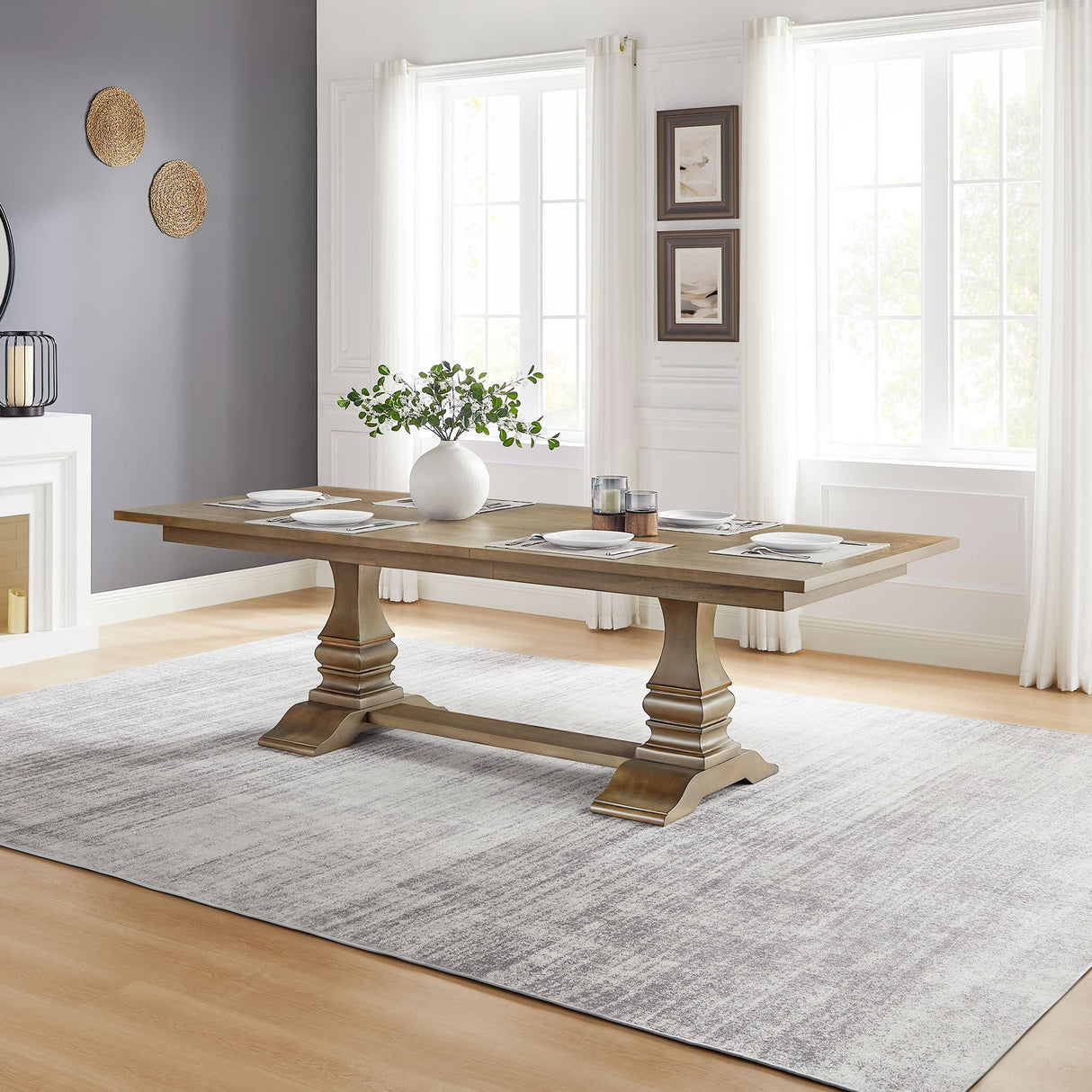 Extendable Wooden Dining Table, Seats 6