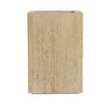 Handmade Travertine Planter Box, Antique Brown, 19.75"H