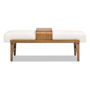 Billie - Modern Telephone Bench With Sliding Shelf - Ivory White