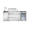 Outdoor Kitchen Island 85.2 Inch 4+1 Burner Propane Gas BBQ Grill 71500 BTU 304 Stainless Steel