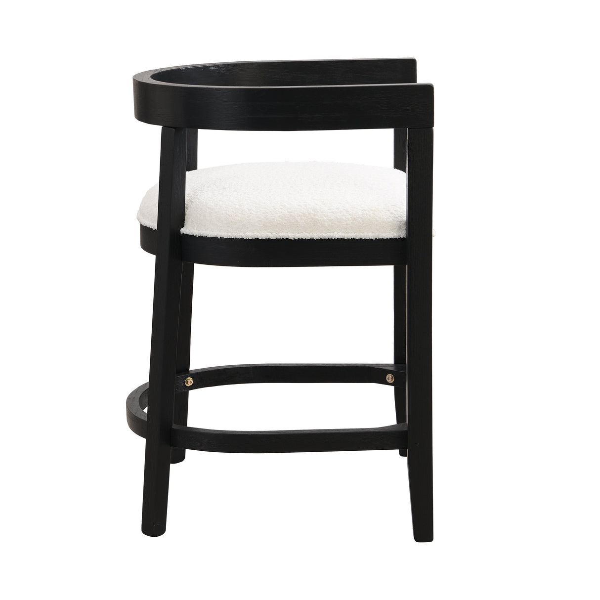 Modern Rubberwood Counter Stool Set with Upholstered Seats