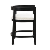 Modern Rubberwood Counter Stool Set with Upholstered Seats