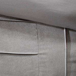 7 Piece Faux Suede Comforter Set Grey Cal King