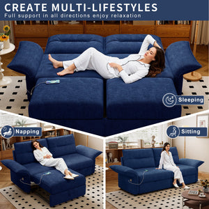Multi-Functional 85-Inch Convertible Sofa Bed
