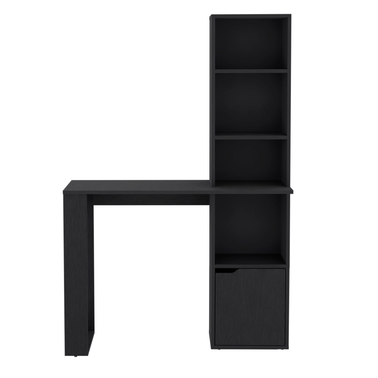 Iowa Computer Desk with 1-Cabinet and 4-Tier Bookcase
