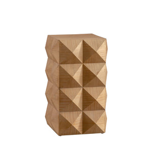 23.62" Height Three-Dimensional Embossed Pattern Wooden Nightstand