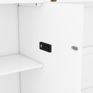 Murphy Bed With Shelves, Drawers And USB Ports