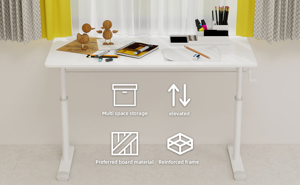 Height-Adjustable Multifunctional Study Desk