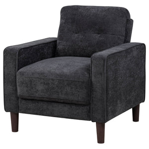 Bowen II Fabric Upholstered Track Arm Chair Steel Grey