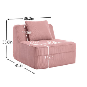 Armless Sofa With Pillow - Pink