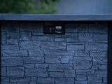44"W x 25"H Outdoor Propane Fire Pit Table, 50,000 BTU, Cultured Stone