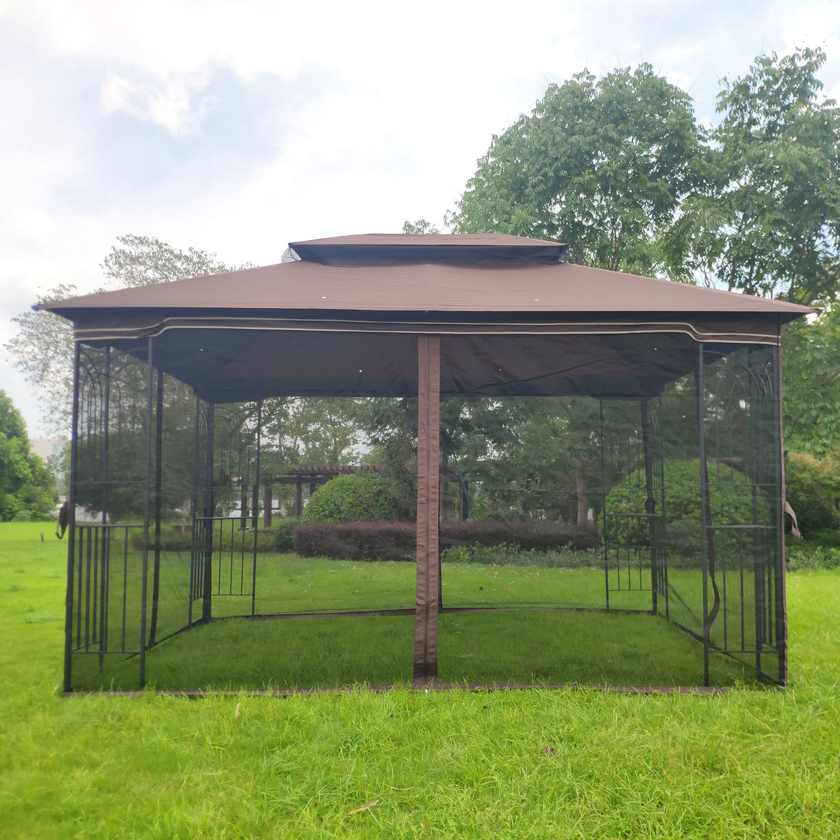Gazebo tent with double roof & mosquito net