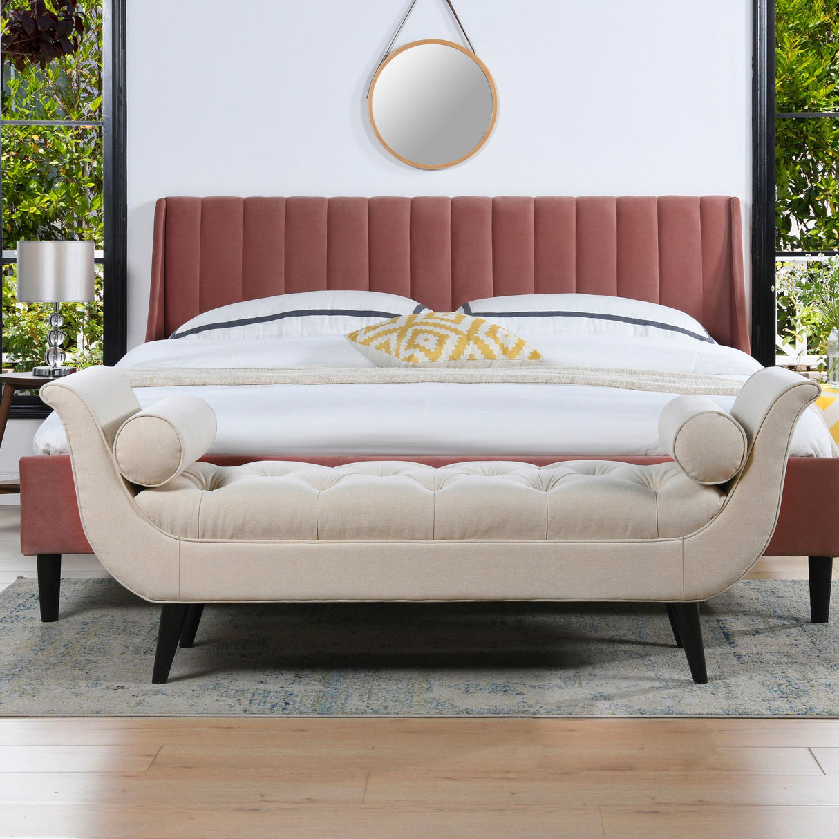 Alma - Tufted Flared Arm Entryway Bench