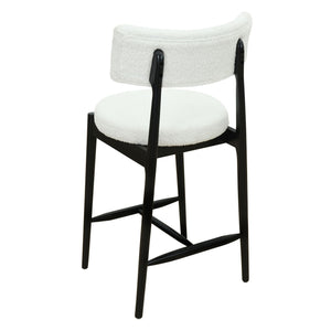 Mid Century Modern Counter Stools, Fabric Upholstered Chairs