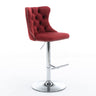 Swivel Barstools Adjusatble Seat Height From 25-33", Modern Upholstered Base Bar Stools With Backs Comfortable Tufted For Home Pub And Kitchen Island (Set of 2)