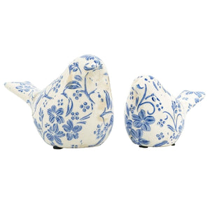Set of 2 Chinoiserie Ceramic Birds