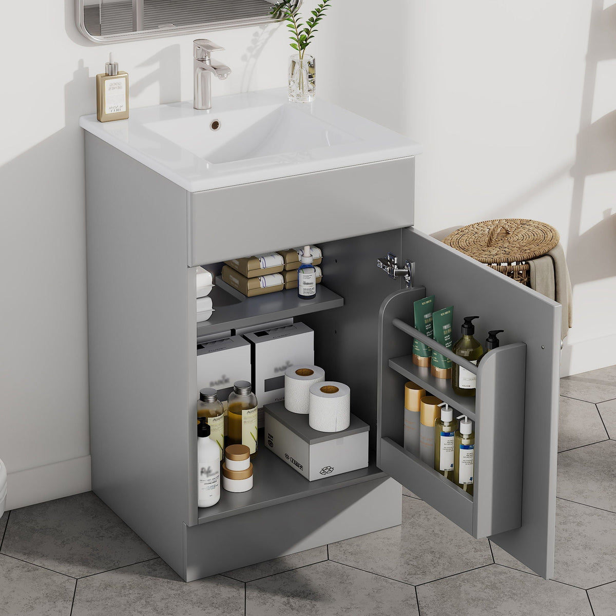 Bathroom Vanity With Sink, Cabinet With Adjustable Shelf
