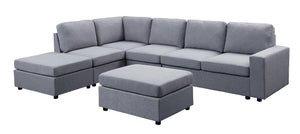 Marley 7-Seat Reversible Modular Sectional Sofa with Ottoman